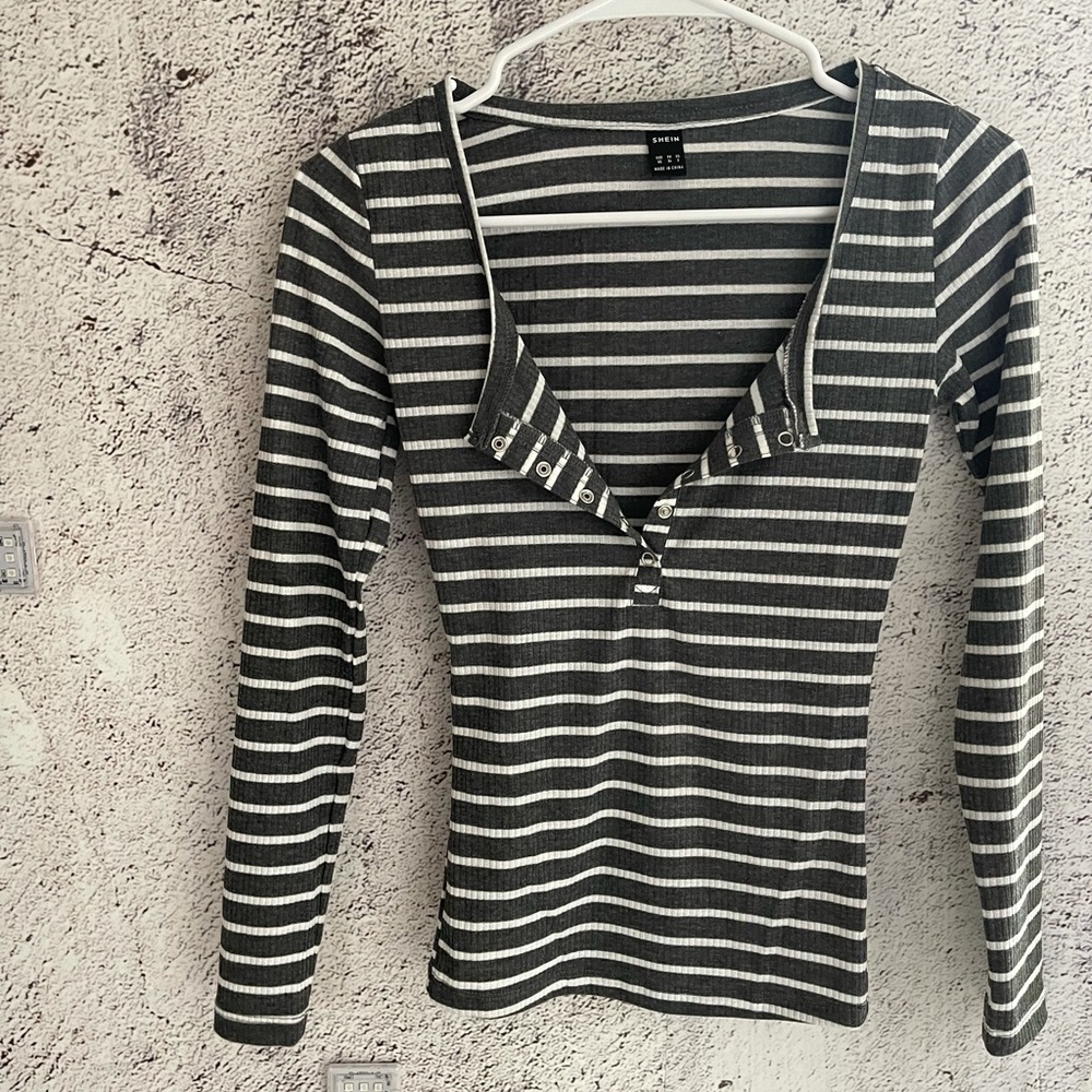 Striped Button up Top